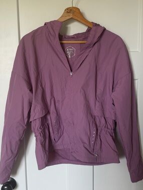 ASICS Running Jacket Purple Full Zip Hooded Lightweight Medium EUC